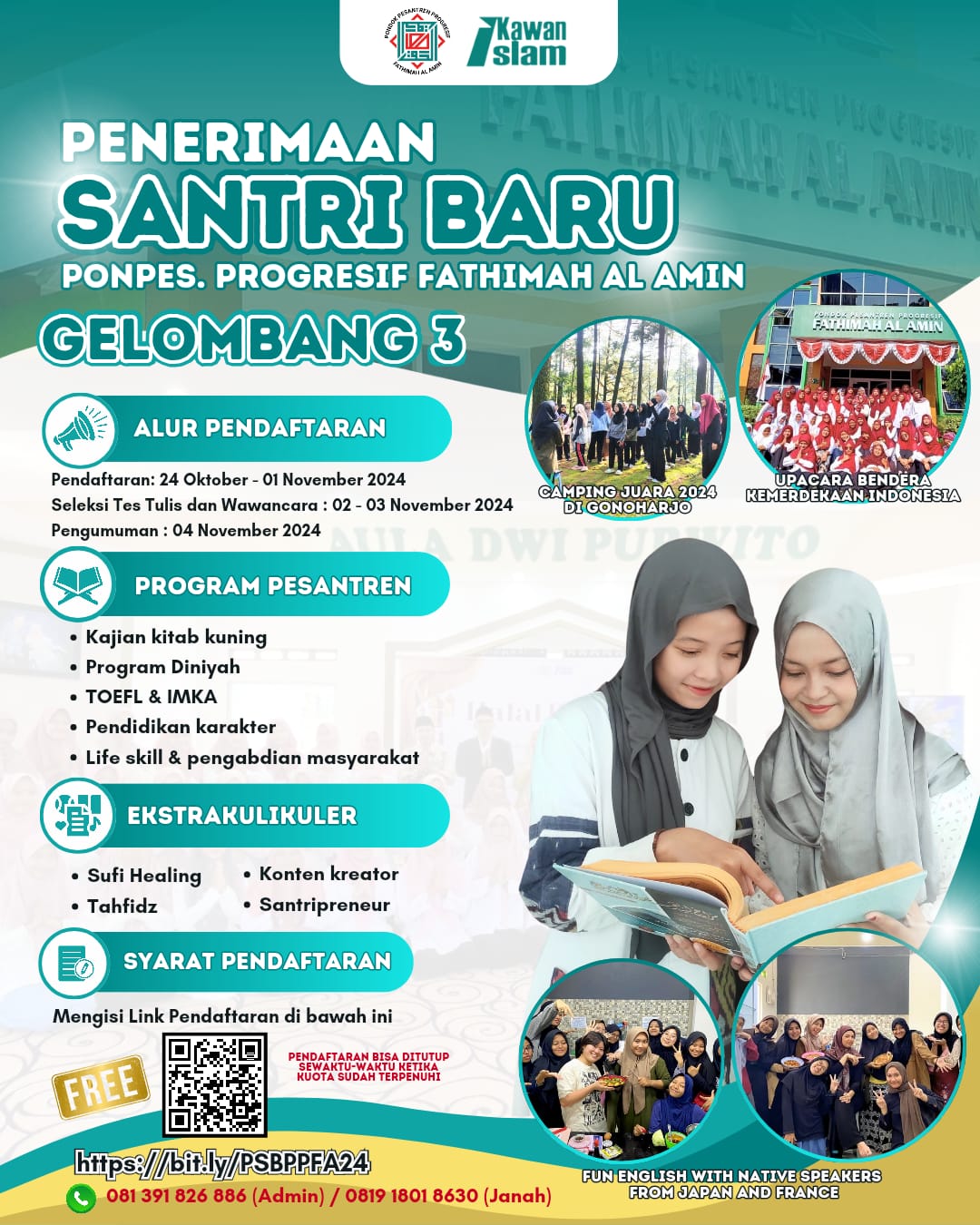 Penerimaan Santri Baru Pondok Pesantren Progresif Fathimah Al-Amin Gelombang 3
